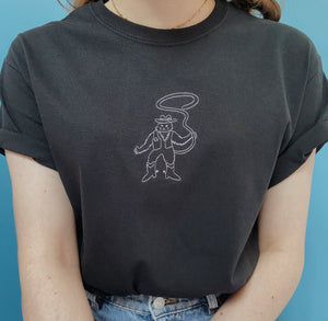 embroidered cowboy cat t-shirt