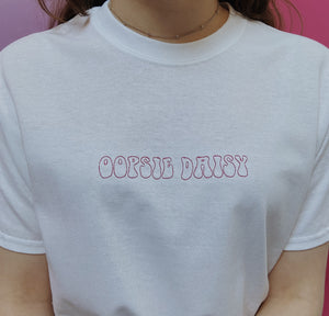 embroidered oopsie daisy t-shirt