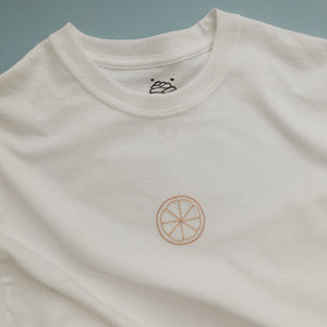 embroidered orange slice t-shirt