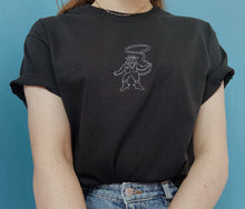 Load image into Gallery viewer, embroidered cowboy cat t-shirt
