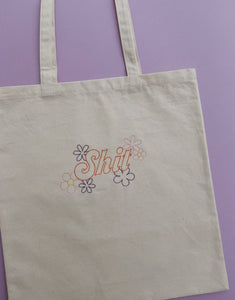 embroidered 'shit' tote bag