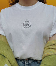 Load image into Gallery viewer, embroidered sunflower t-shirt
