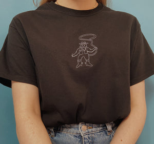 embroidered cowboy cat t-shirt