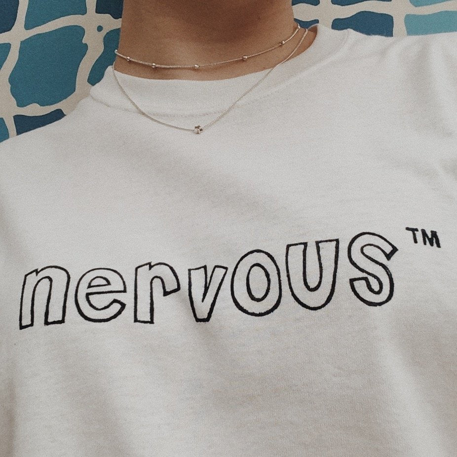 hand printed graphic 'nervous ™' t-shirt