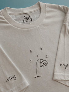 embroidered droopy flower guy t-shirt