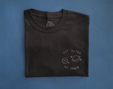 Load image into Gallery viewer, embroidered &#39;get outer my space&#39; t-shirt
