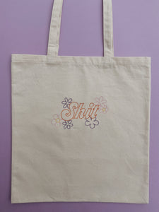 embroidered 'shit' tote bag