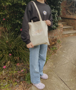 embroidered 'shit' tote bag