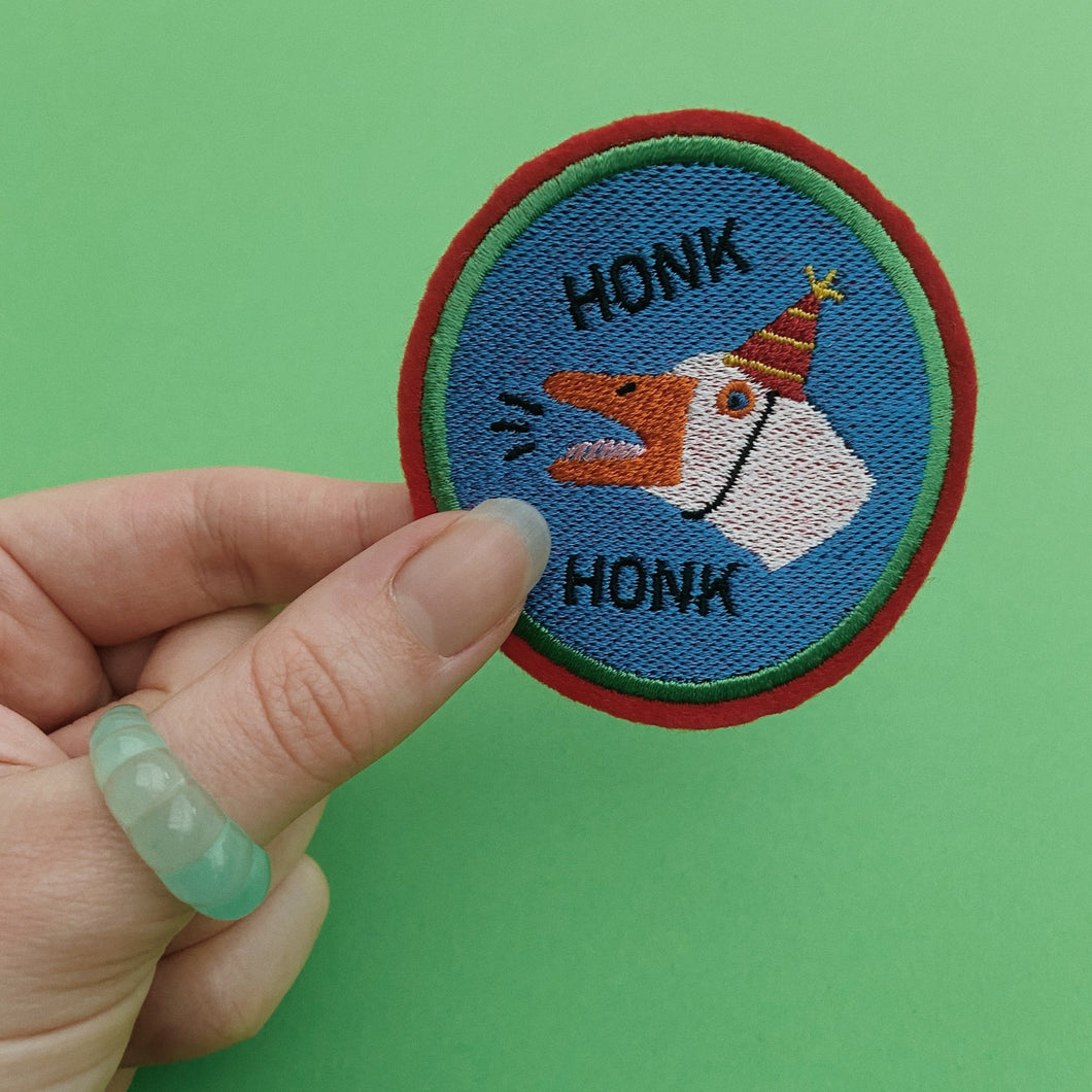 embroidered goose patch