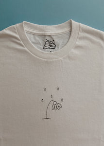 embroidered droopy flower guy t-shirt