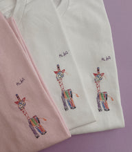 Load image into Gallery viewer, custom children&#39;s drawing embroidered t-shirt
