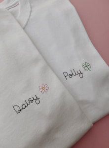 personalised name and symbol embroidered t-shirt