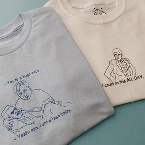 embroidered nick and tran new girl quote t-shirt