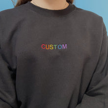 Load image into Gallery viewer, personalised text embroidered crew neck jumper
