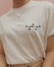 Load image into Gallery viewer, personalised hand embroidered star t-shirt
