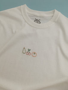 embroidered fruit medley t-shirt