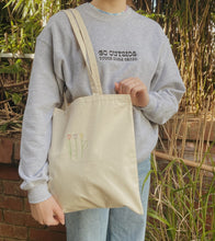 Load image into Gallery viewer, embroidered tulip tote bag
