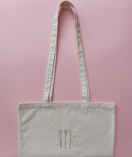 Load image into Gallery viewer, embroidered tulip tote bag
