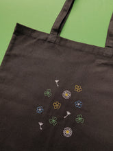 Load image into Gallery viewer, embroidered wildflowers and weeds tote bag
