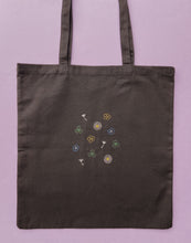 Load image into Gallery viewer, embroidered wildflowers and weeds tote bag
