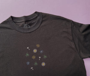 embroidered wildflowers and weeds t-shirt