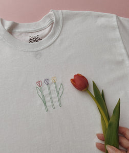 embroidered tulip t-shirt