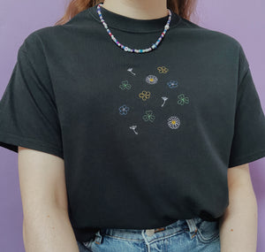 embroidered wildflowers and weeds t-shirt