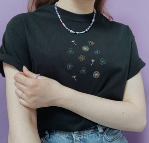 embroidered wildflowers and weeds t-shirt