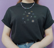 Load image into Gallery viewer, embroidered wildflowers and weeds t-shirt
