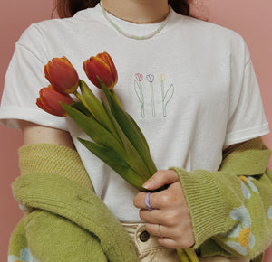 embroidered tulip t-shirt