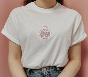 embroidered pomegranate t-shirt