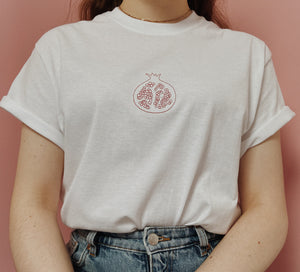 embroidered pomegranate t-shirt