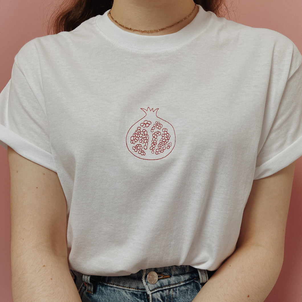 embroidered pomegranate t-shirt