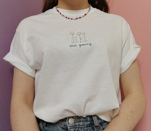 embroidered 'still growing' t-shirt