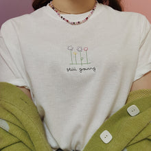 Load image into Gallery viewer, embroidered &#39;still growing&#39; t-shirt
