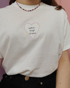 embroidered 'better days ahead' t-shirt