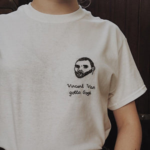 hand embroidered vincent van gotta gogh t-shirt