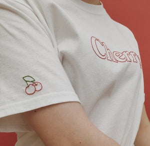 embroidered cherry t-shirt