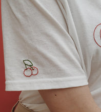 Load image into Gallery viewer, embroidered cherry t-shirt
