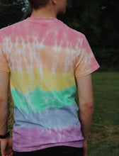 Load image into Gallery viewer, rainbow striped tie dye t-shirt
