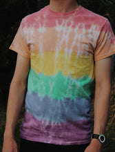 Load image into Gallery viewer, rainbow striped tie dye t-shirt
