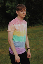 Load image into Gallery viewer, rainbow striped tie dye t-shirt
