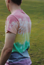 Load image into Gallery viewer, rainbow striped tie dye t-shirt
