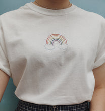 Load image into Gallery viewer, embroidered rainbow t-shirt
