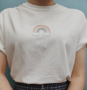 embroidered rainbow t-shirt