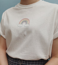 Load image into Gallery viewer, embroidered rainbow t-shirt
