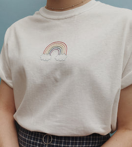 embroidered rainbow t-shirt