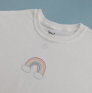 embroidered rainbow t-shirt