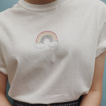 Load image into Gallery viewer, embroidered rainbow t-shirt
