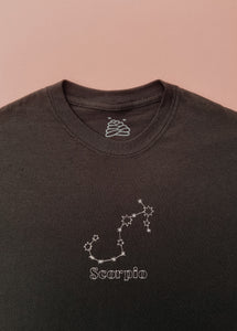 zodiac constellation embroidered t-shirt